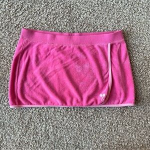 Vintage y2k 2000s mcbling juicy couture pink terry cloth tennis skirt